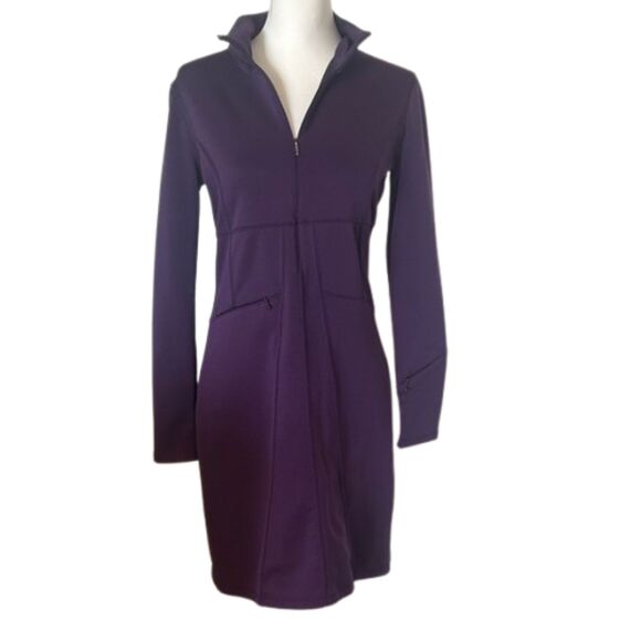 Athleta Cassidy Dress Softshell 1/2 Zip Jacket Pocketed Grape Stretchy Small - Picture 1 of 11